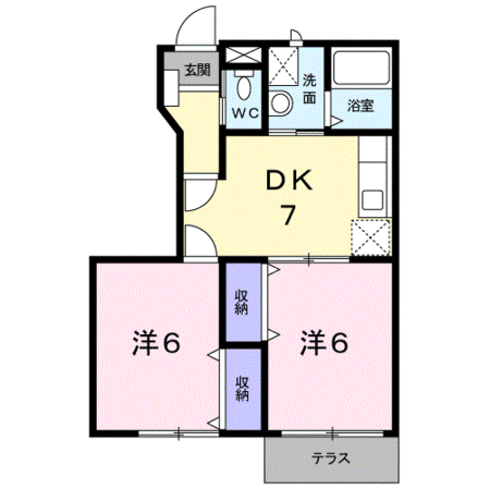 ラポール中川原Ｃの物件間取画像